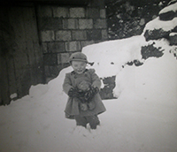 Me by barn steps 1947